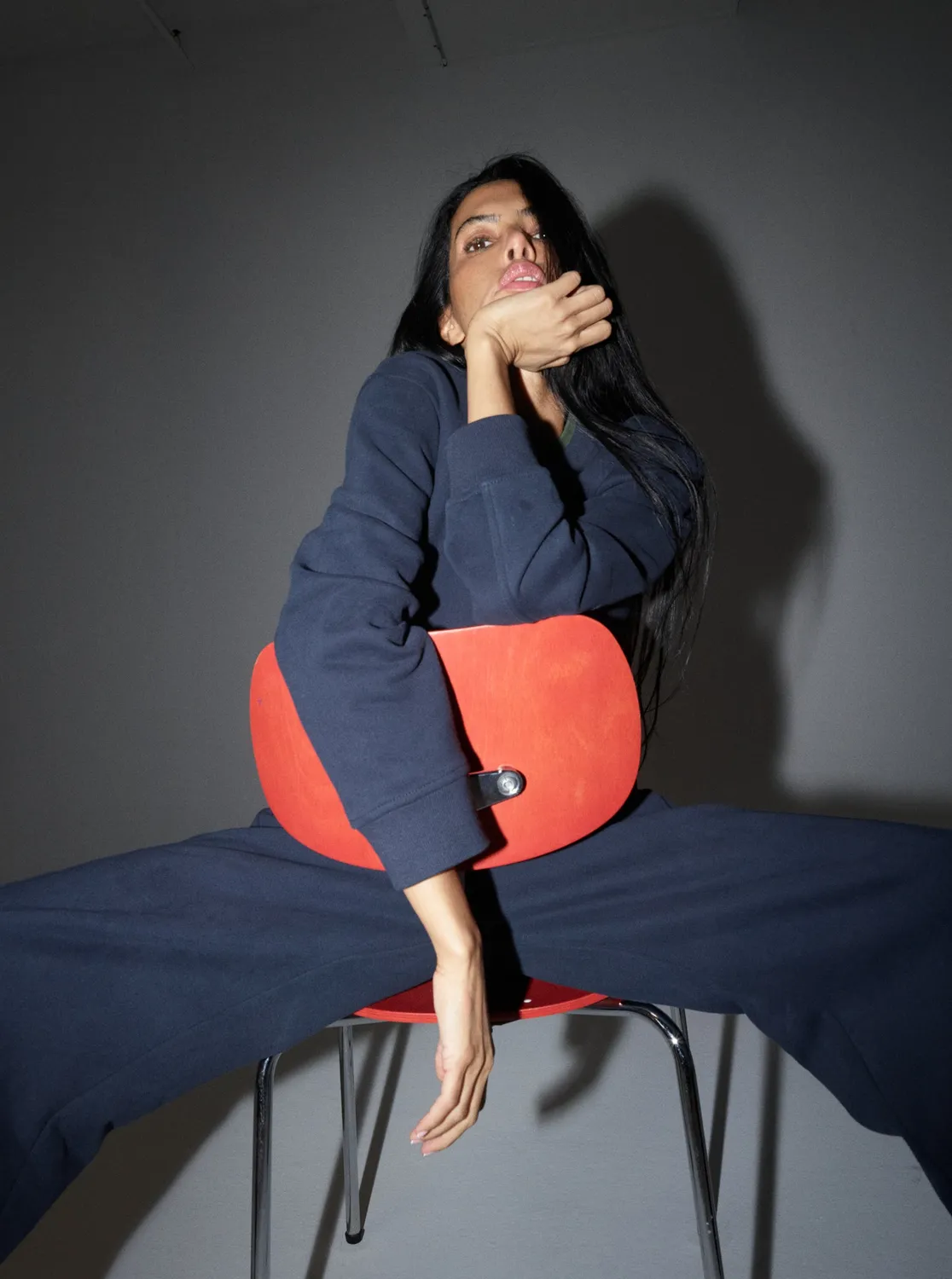 Mos Mosh MMHPeace Out Sweatshirt Baritone Blue Oversize