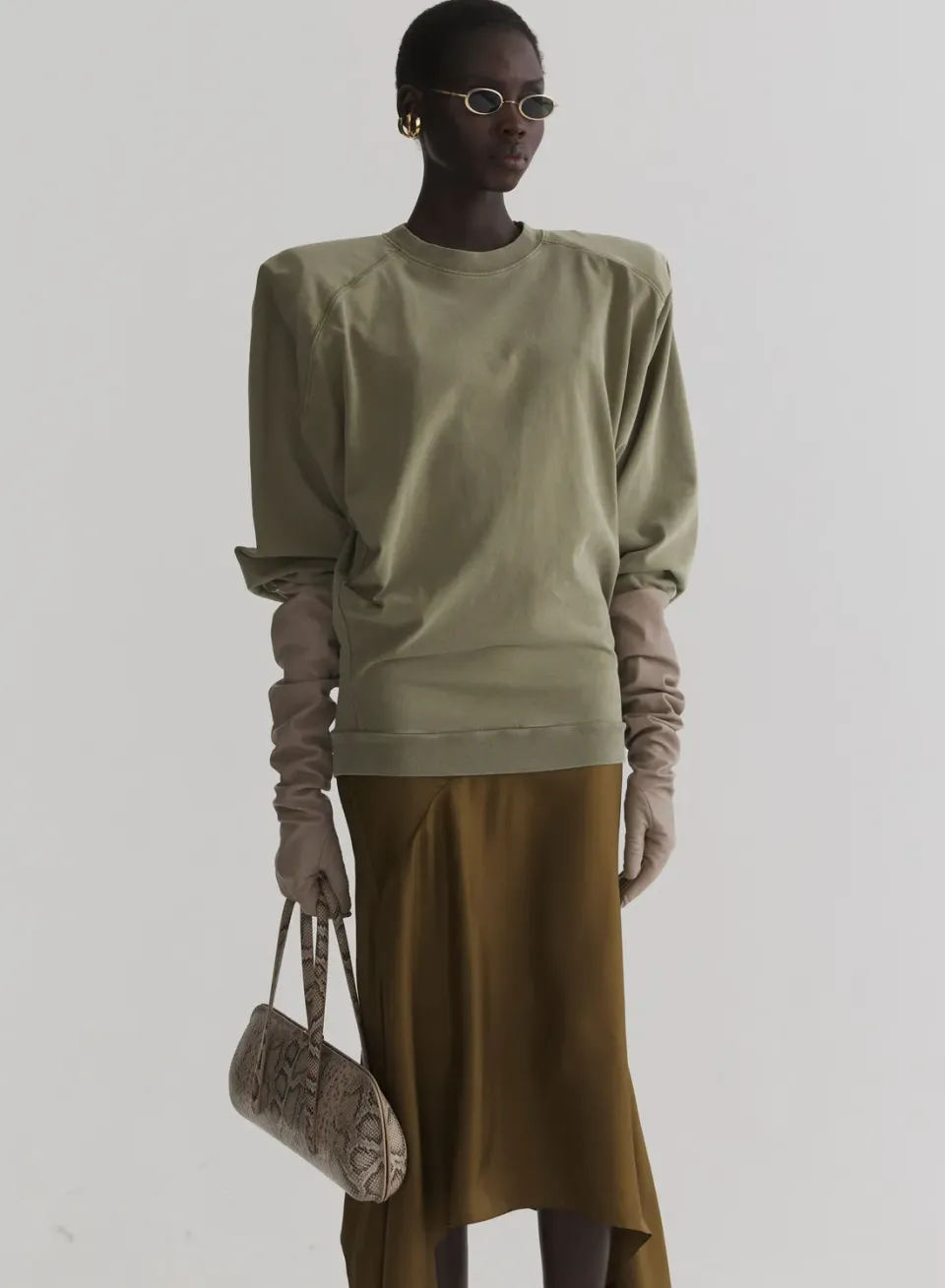 Mugler Bat Longsleeve khaki Oversize