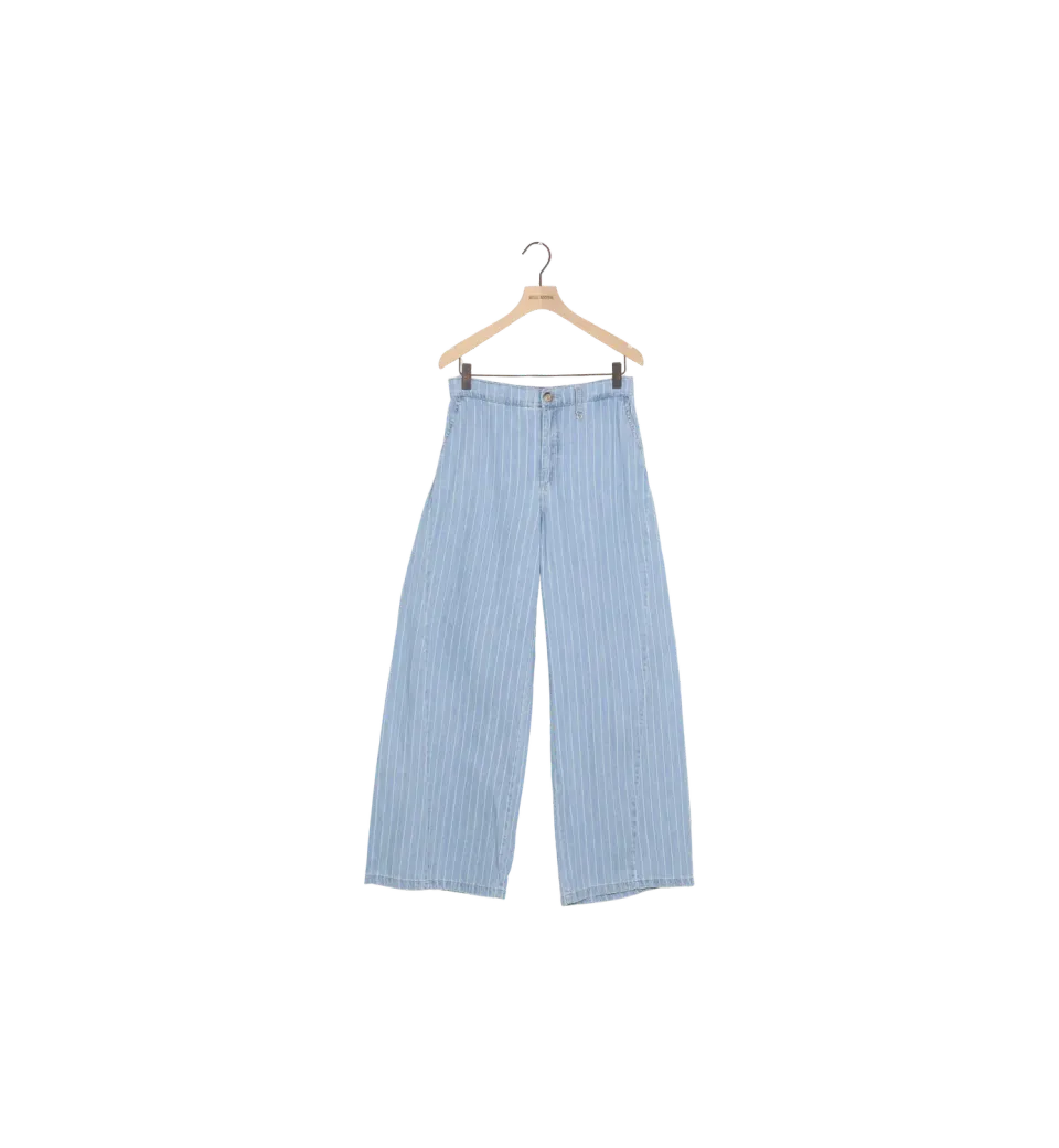 Mos Mosh ReLoved MMVincent Stripe Pant Ankle 26 Hellblau