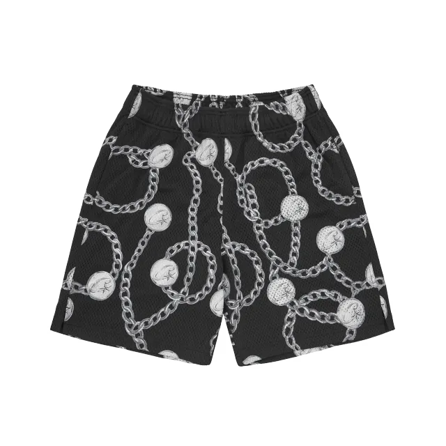 Corteiz Chains Mesh Short Shorts Schwarz Allover-Print