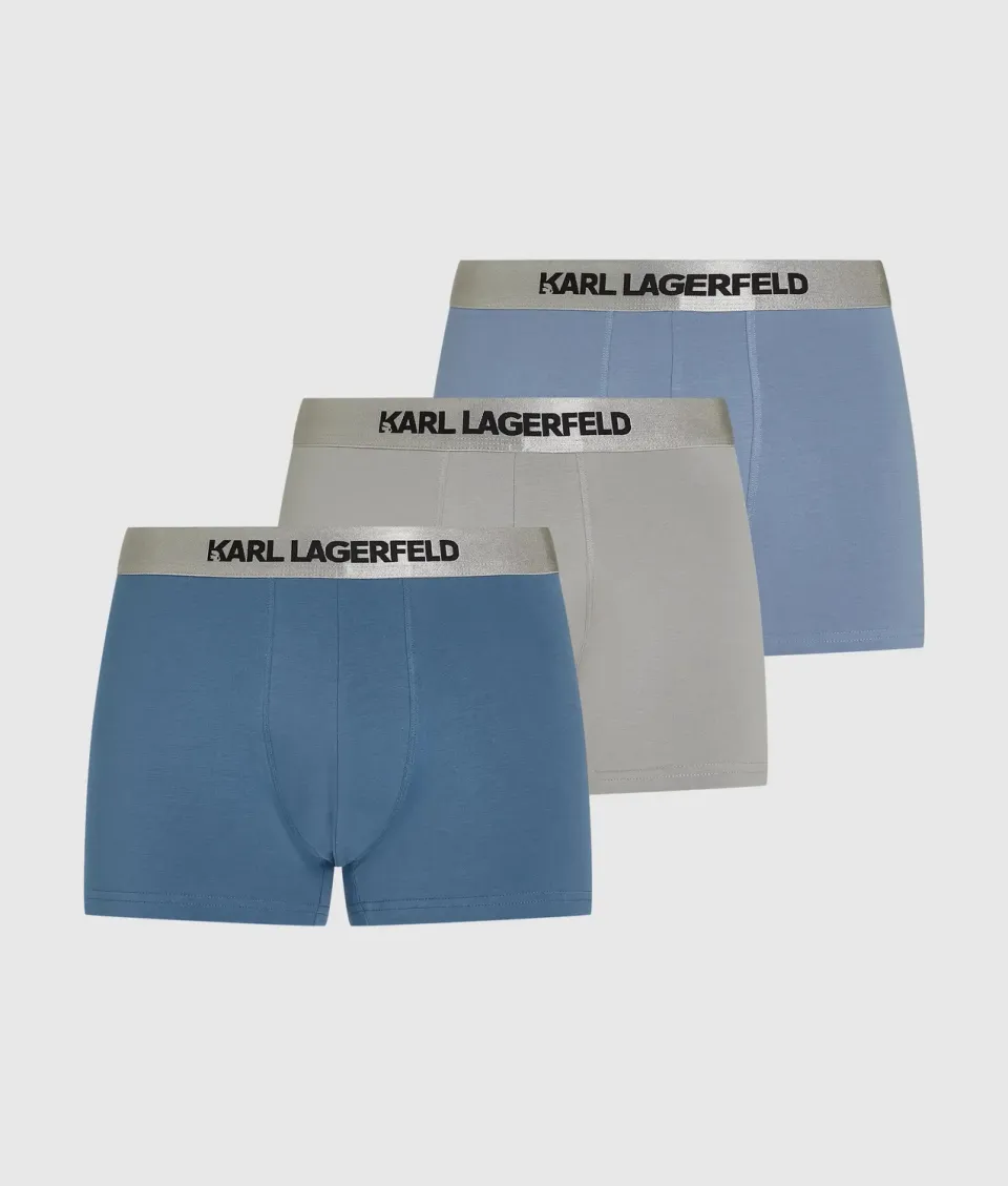 Karl Lagerfeld Metallic Logo Trunks 3er-Pack elastisch