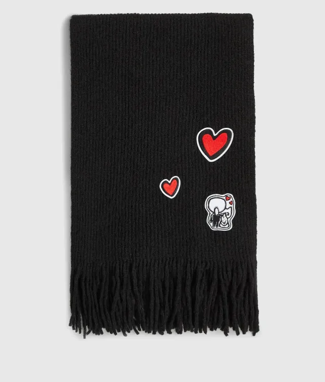Karl Lagerfeld Ikon Schal Strick mit Patches Einheitsgröße