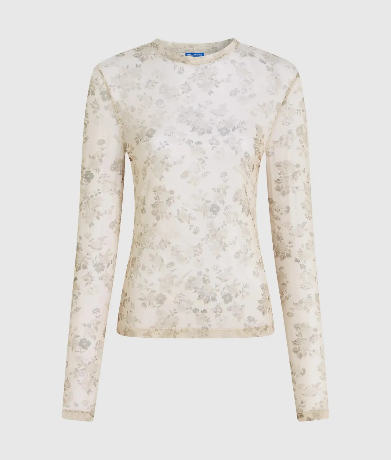 Karl Lagerfeld KL Jeans Floral Mesh Langarmshirt transparent