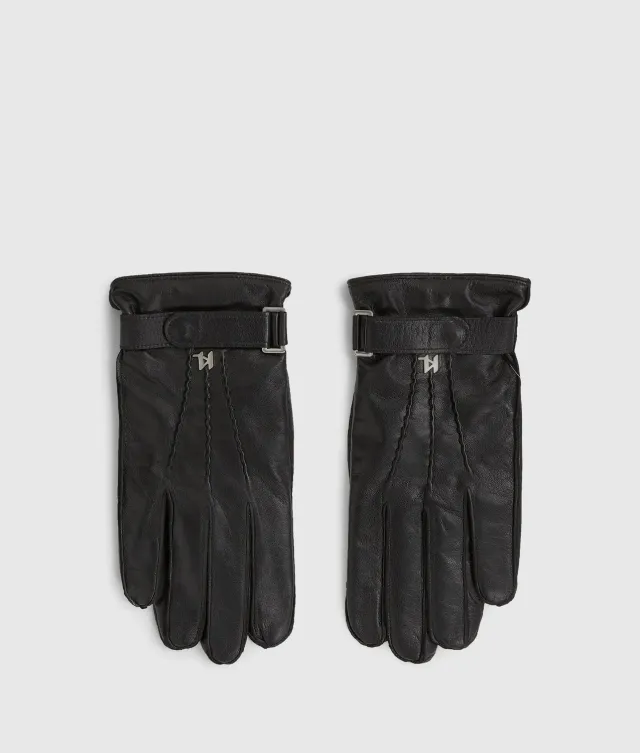Karl Lagerfeld K/Monogram Lederhandschuhe Echtleder schwarz