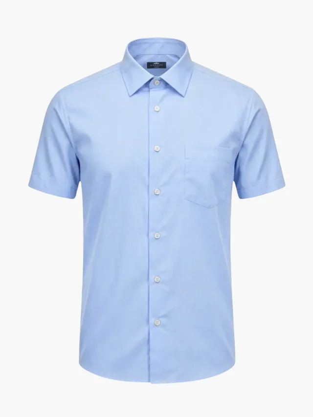 Gloriette Kurzarmhemd Windsor Hellblau Fashion Fit Baumwolle