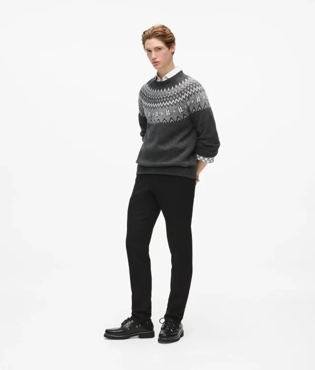 Karl Lagerfeld Slim-Fit Anzughose Wolle Kunstleder Gr.30-42