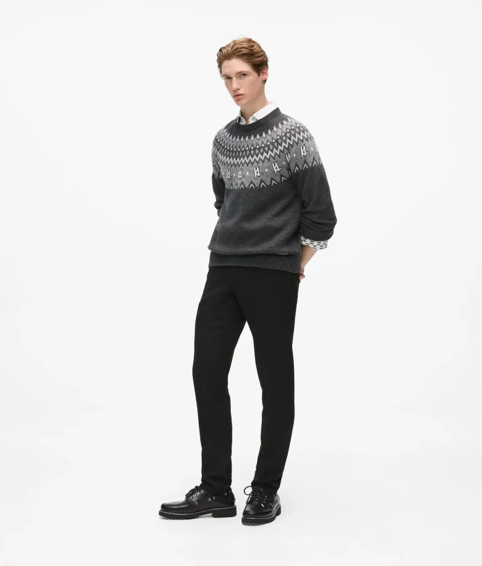 Karl Lagerfeld Slim-Fit Anzughose Wolle Kunstleder Gr.30-42