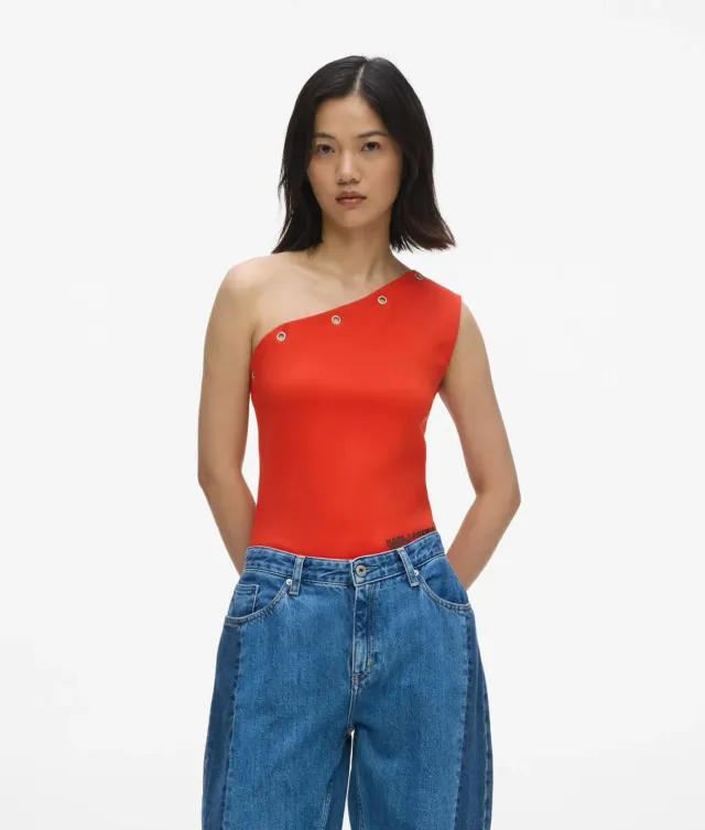 Karl Lagerfeld Jeans One-Shoulder Top Ösen Gr. S