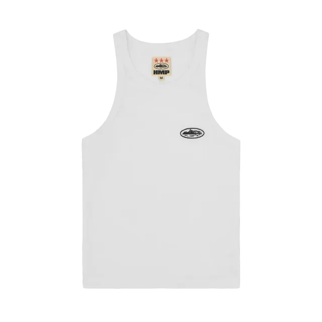 Corteiz Classic Tank Top Weiß Damen Waffle