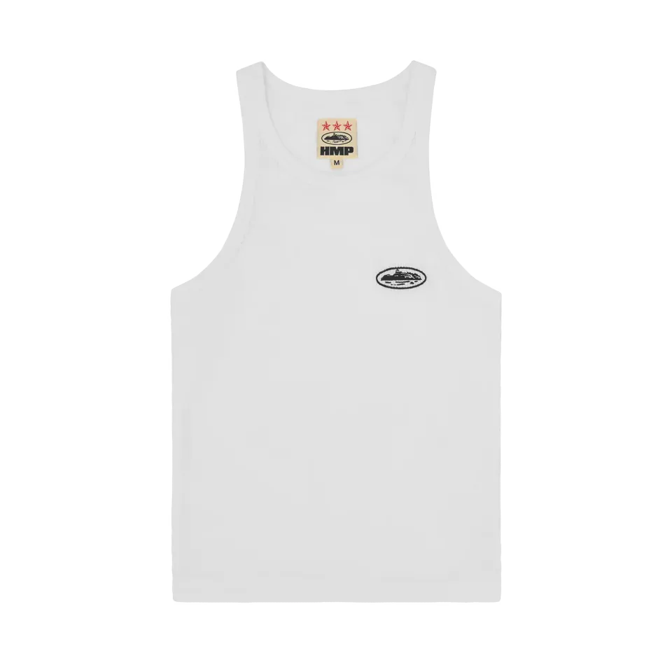 Corteiz Classic Tank Top Weiß Damen Waffle