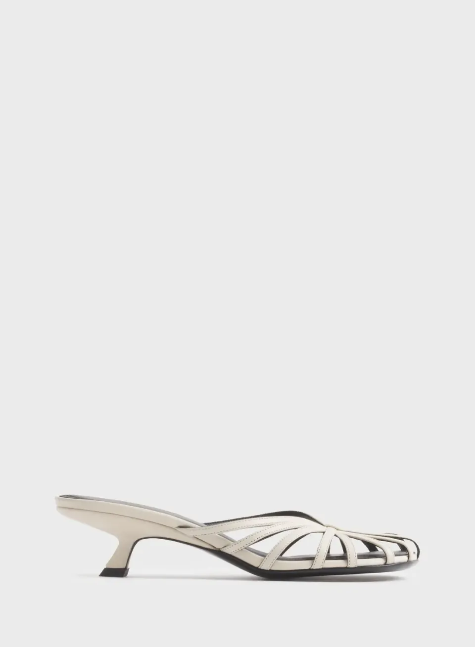 Mugler Knotted Strap Mules 45 weiß Leder