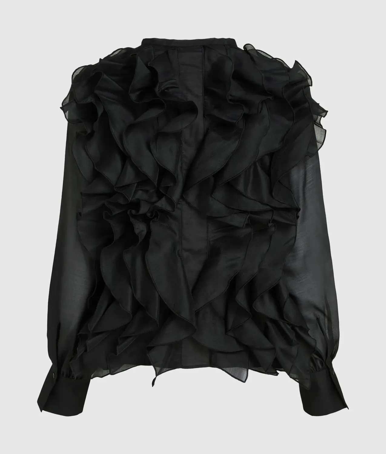 Karl Lagerfeld Organza Ruffle Bluse Rüschen kragenlos