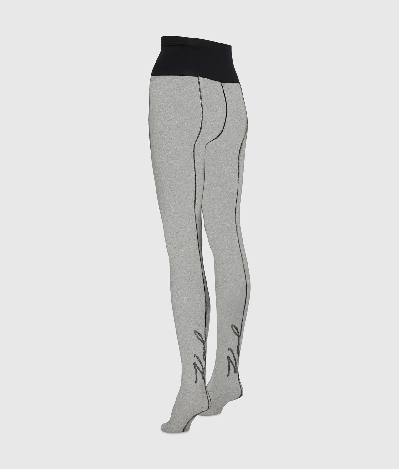 Karl Lagerfeld Signature Strumpfhose Naht schwarz sheer