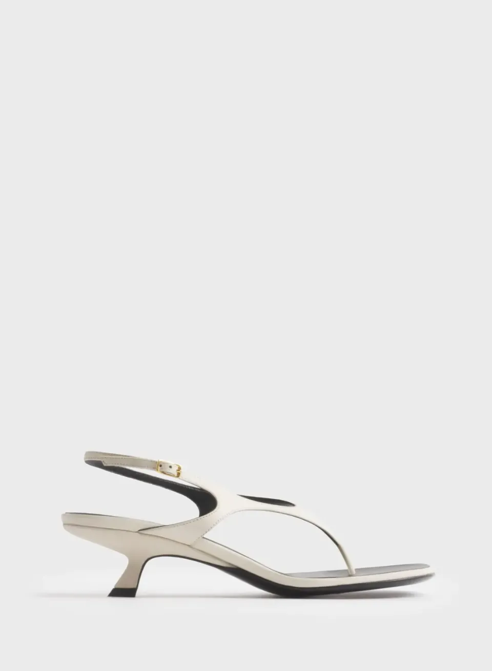 Mugler Milk Thong Sandalen Weiß Leder 45mm