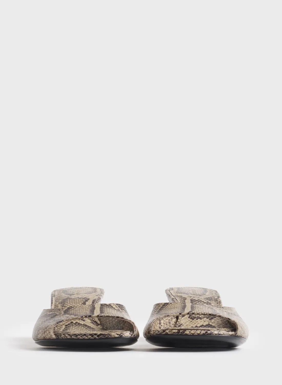 Mugler Faux Python Peep-Toe Mules 45 45 mm