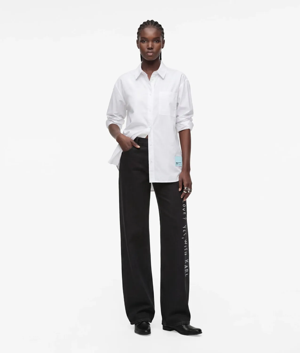 Karl Lagerfeld Jeans X Pietro Terzini Boxy Hemd Baumwolle relaxed