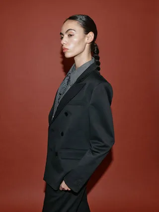 Mos Mosh MMHDesire Crew Blazer Schwarz Boxy Anzugstoff