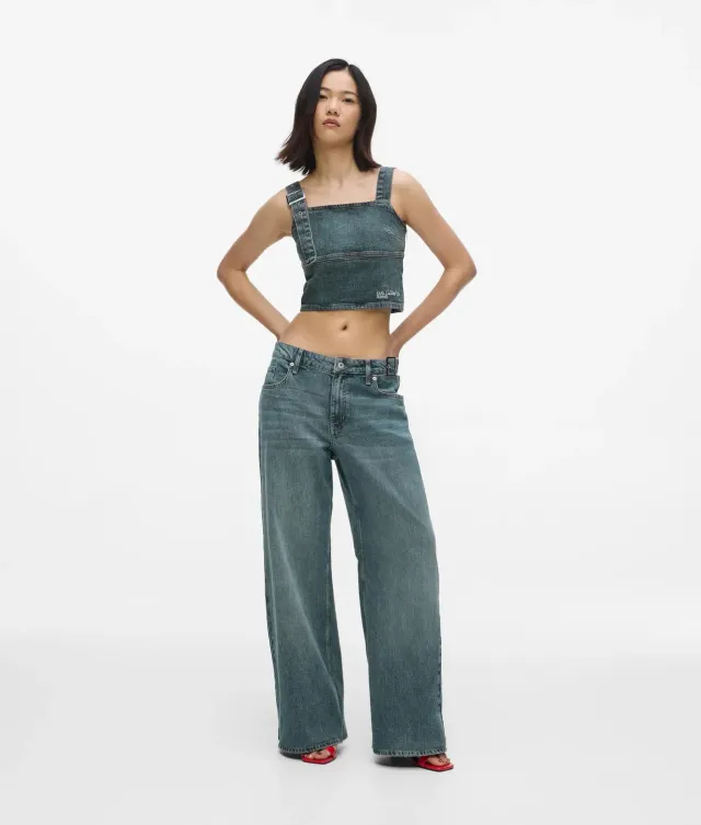Karl Lagerfeld KL Jeans Wide Low-Rise Schnalle