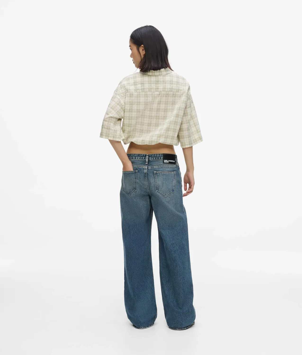 Karl Lagerfeld KL Jeans Distressed Relaxed Jeans Mid-Rise