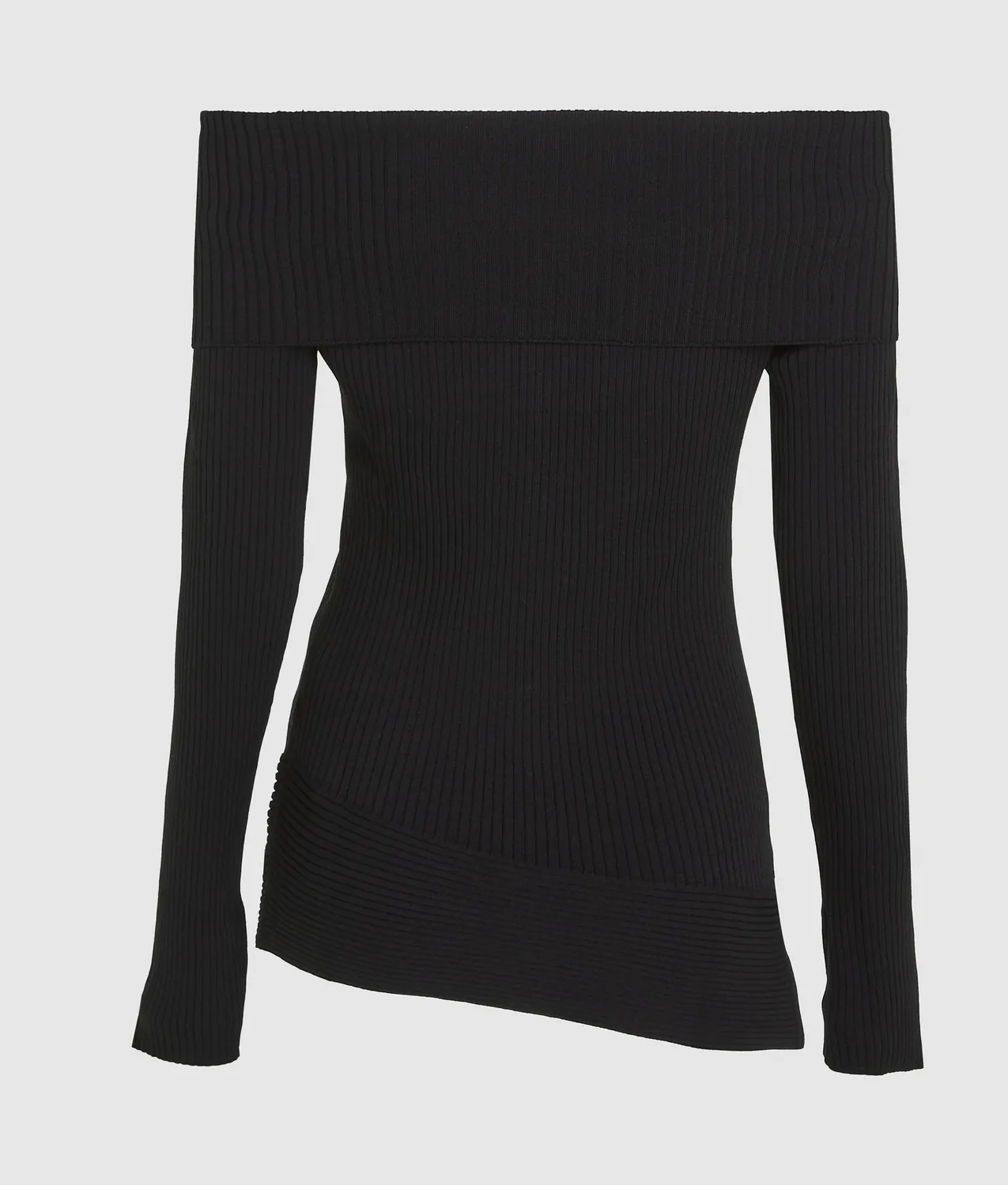 Karl Lagerfeld Off-Shoulder Stricktop Asymmetrisch