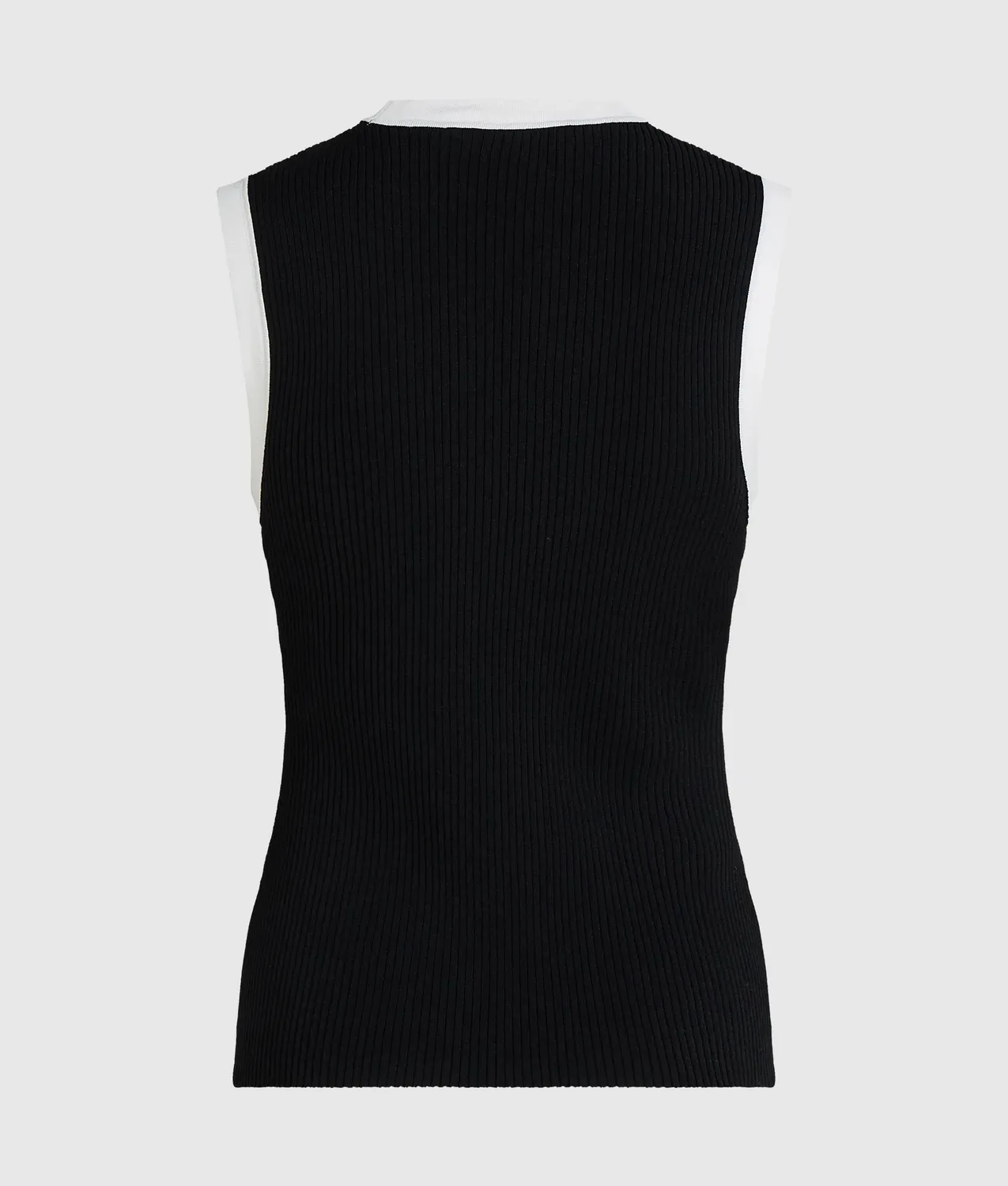 Karl Lagerfeld Tank Top schwarz-weiß Rippstrick