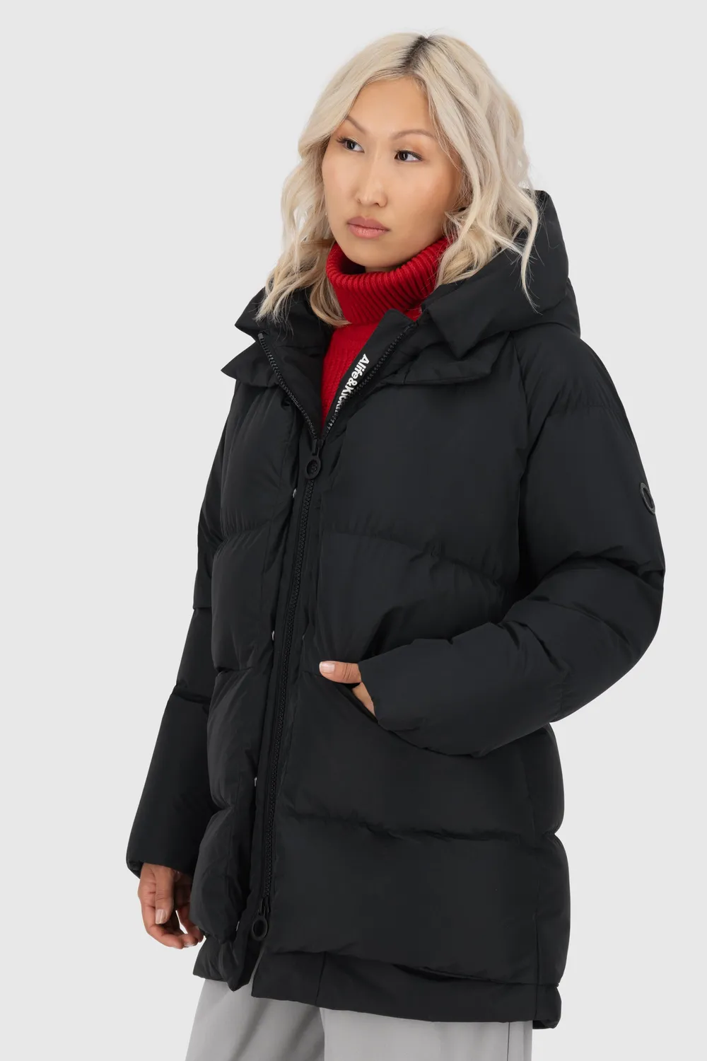 Alife & Kickin LykkeAK A Puffer Parka Schwarz Damen Winter