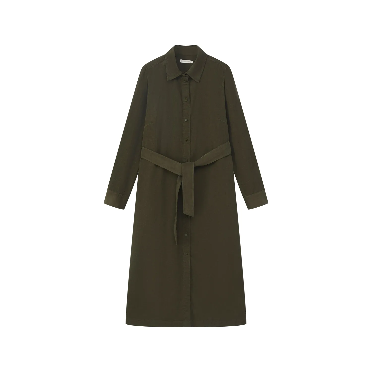 Senatex Hemdblusenkleid aus Cord mit Bindegürtel Kleid Navy Bio