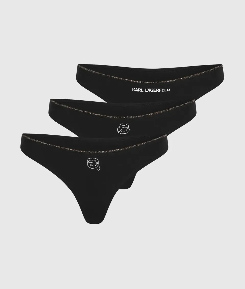 Karl Lagerfeld Ikon String Glitzer 3er Pack XS-XL