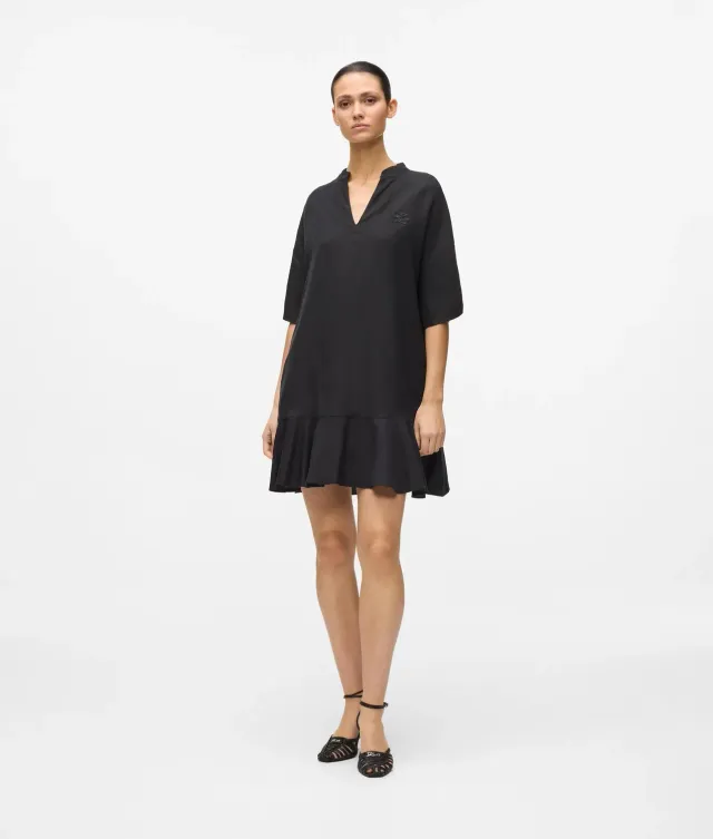 Karl Lagerfeld Shift Dress V-Neck Leinenmix Größe 6