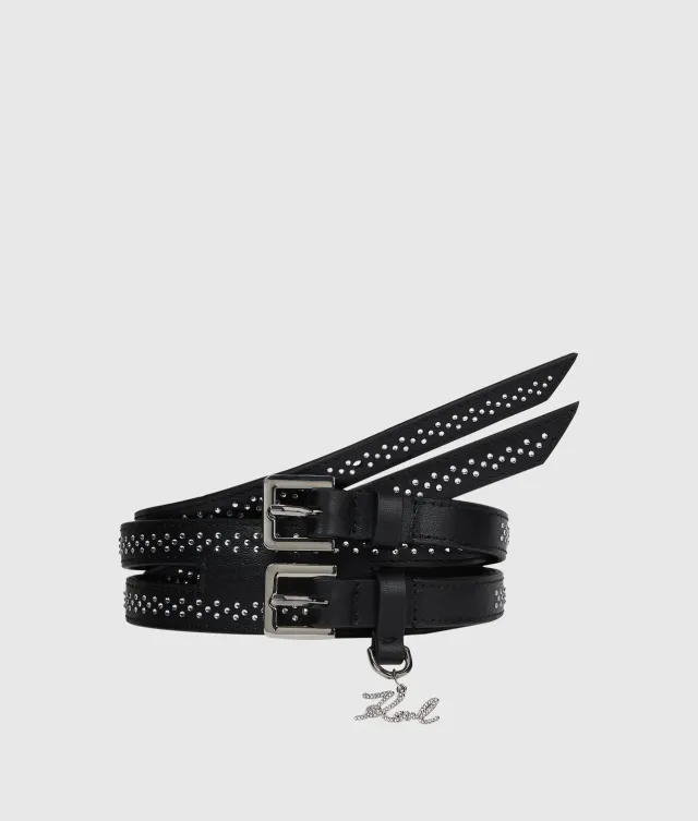 Karl Lagerfeld K/Signature Doppel-Gürtel Strass 65-95