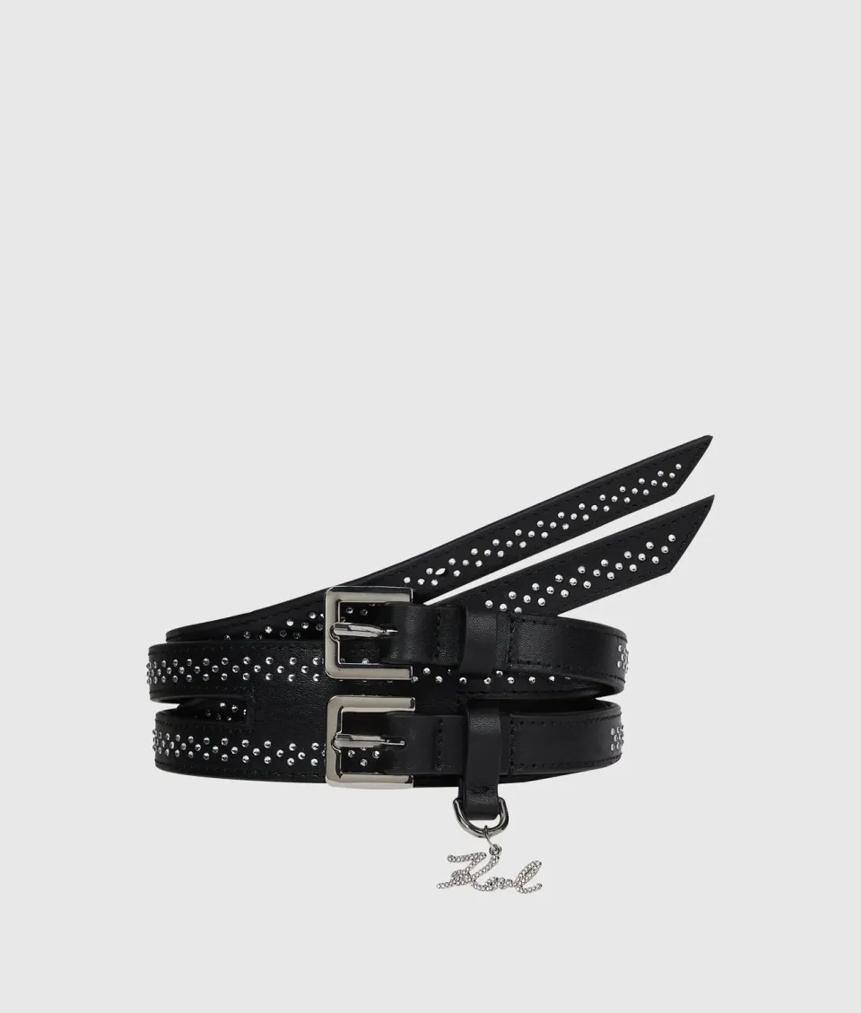 Karl Lagerfeld K/Signature Doppel-Gürtel Strass 65-95