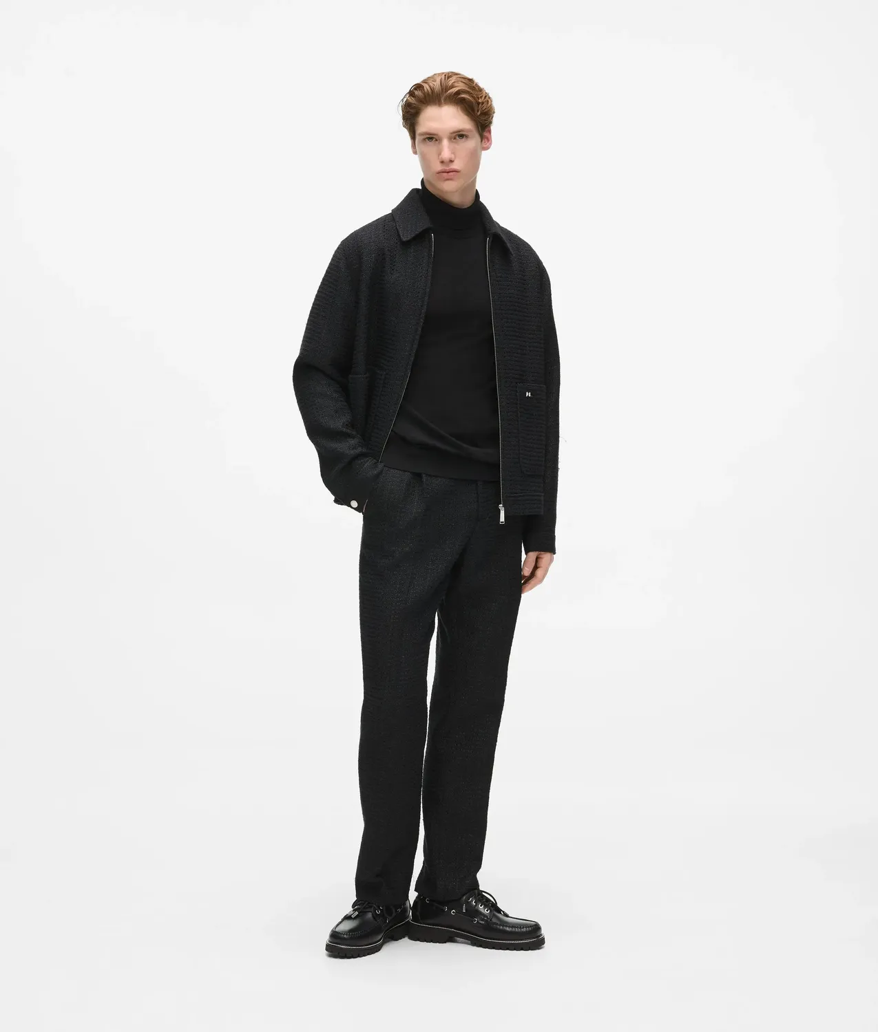 Karl Lagerfeld Boucle Hose Straight-Leg Metalldetail