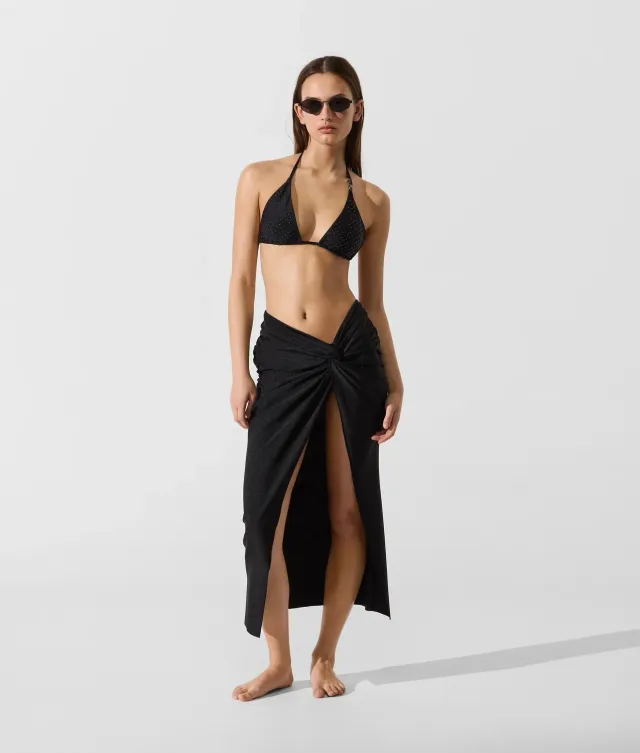 Karl Lagerfeld Knot Pareo Wickelrock mit Schlitz