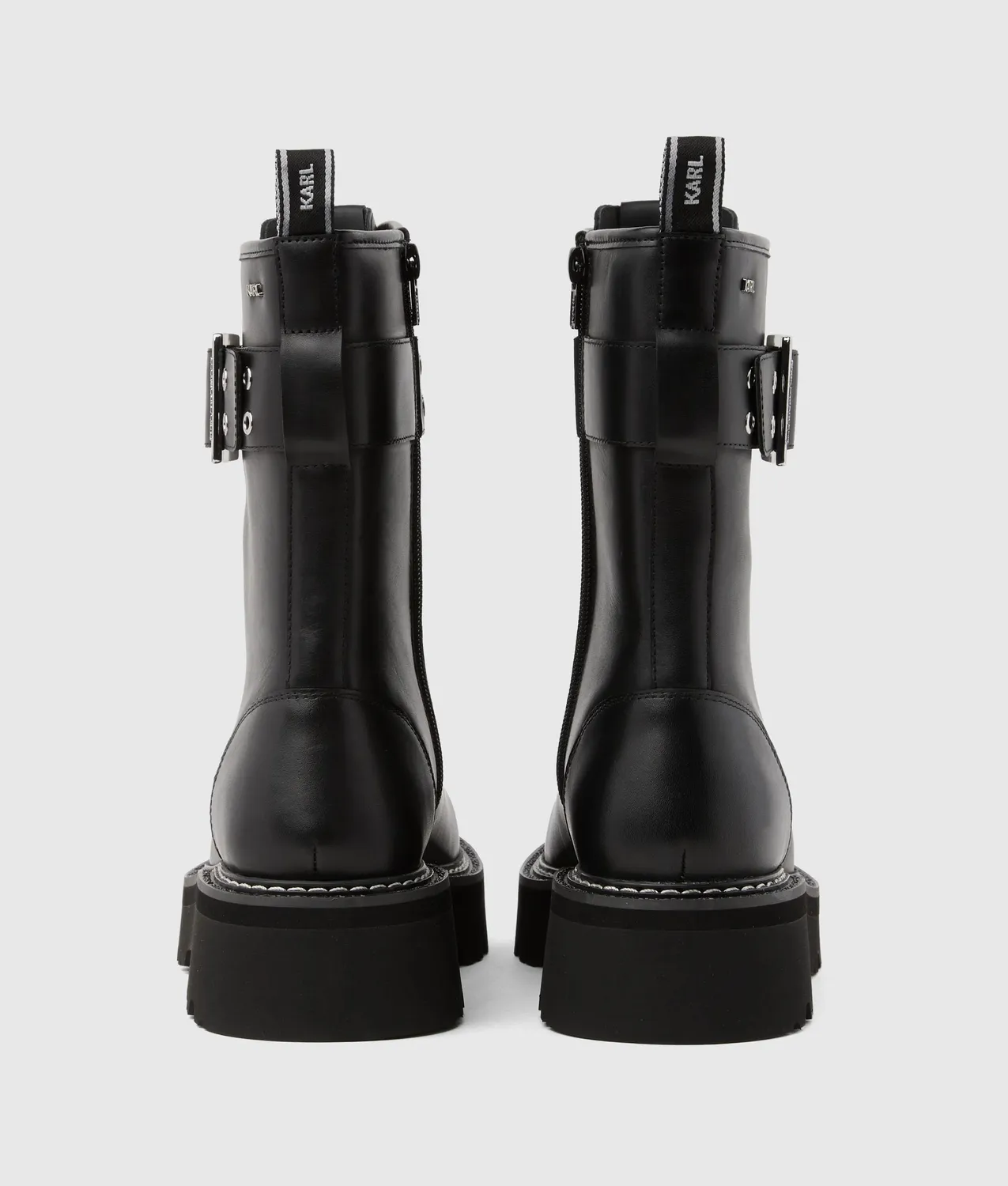 Karl Lagerfeld Kyla Schnürboots Leder Schnallen