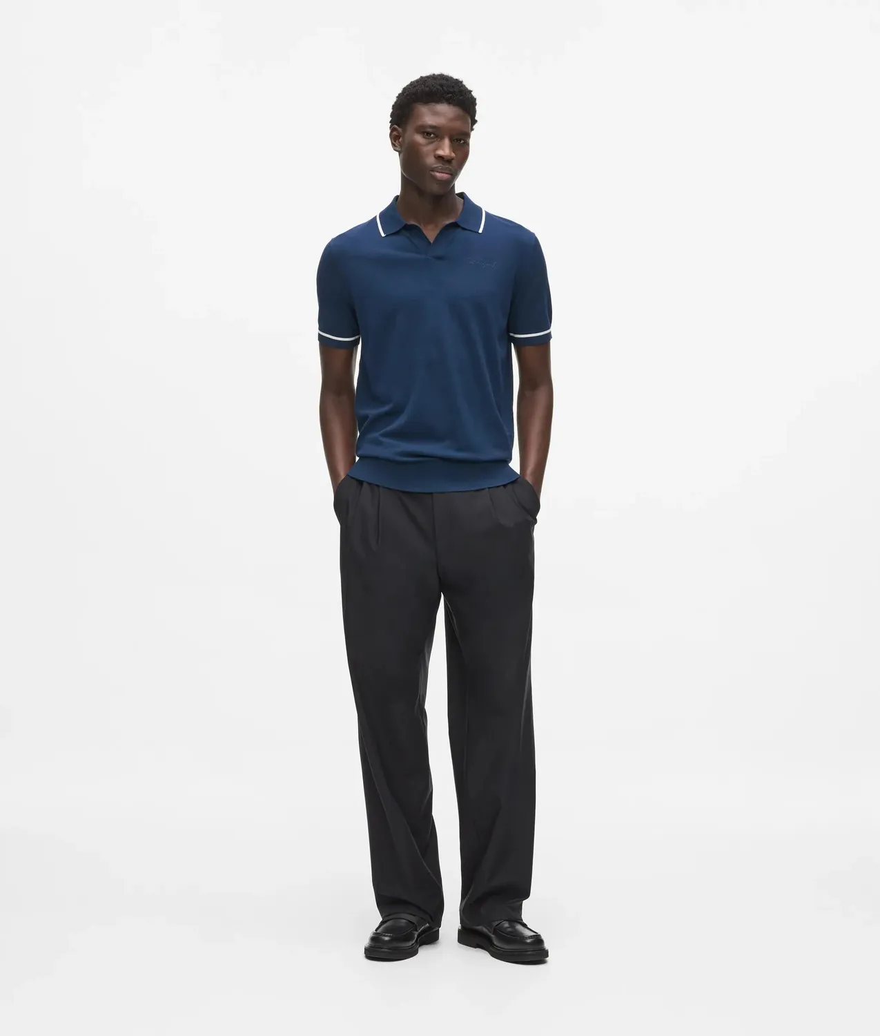 Karl Lagerfeld Contrast Piping Poloshirt Strick