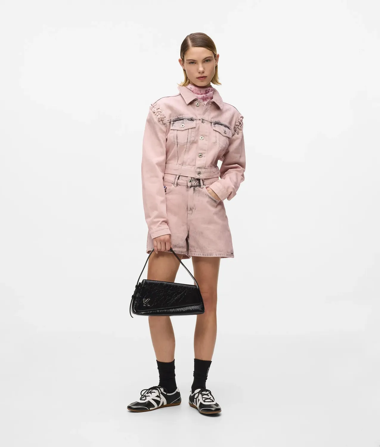Karl Lagerfeld KL Jeans Lace Tie Jeansjacke S cropped