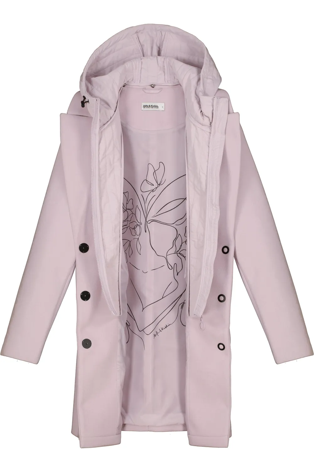 Alife & Kickin AjaAK A Jacke Violett Hybrid Wintermantel