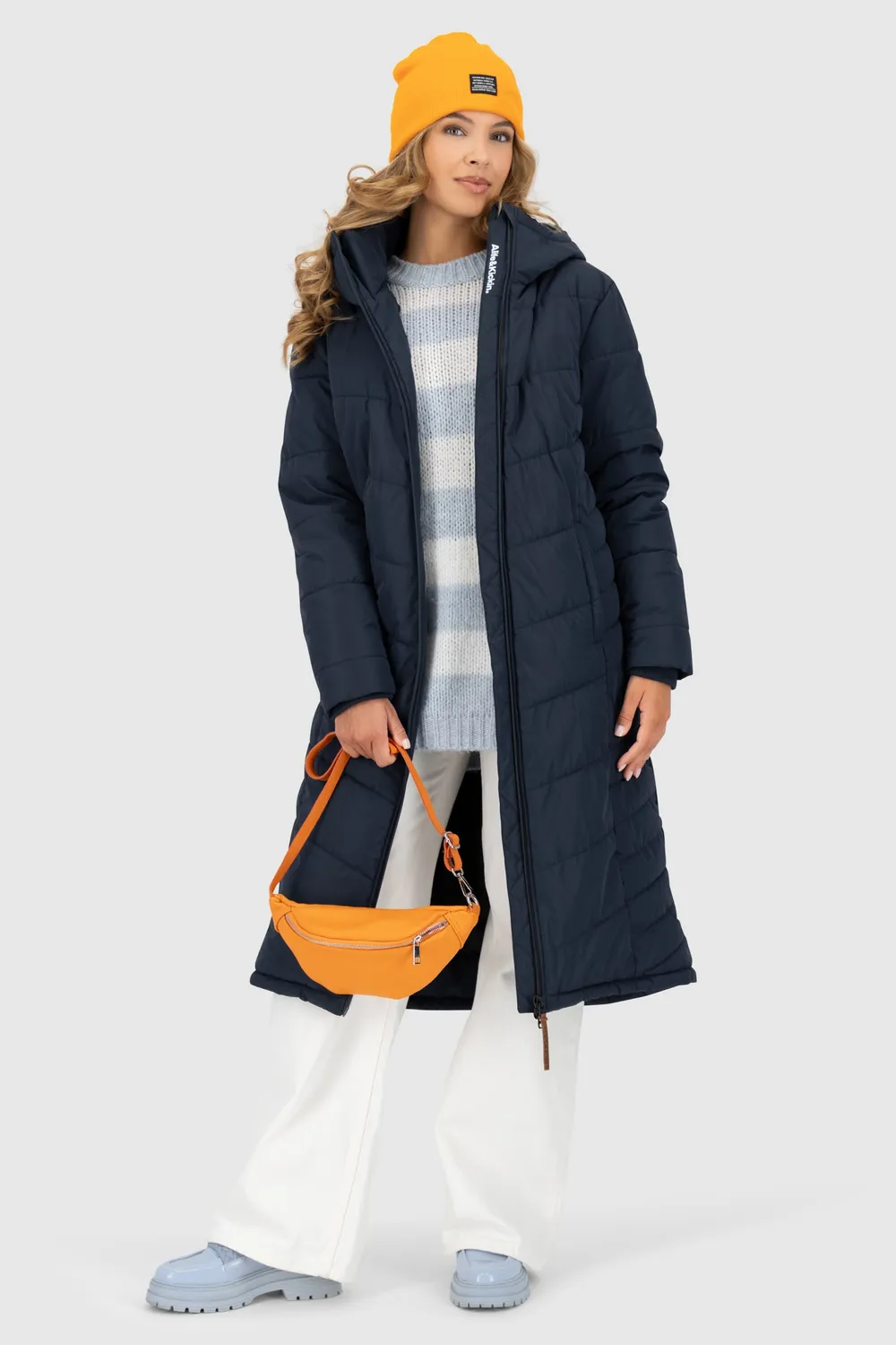 Alife & Kickin JuaAK A Puffer Coat Dunkelblau lang