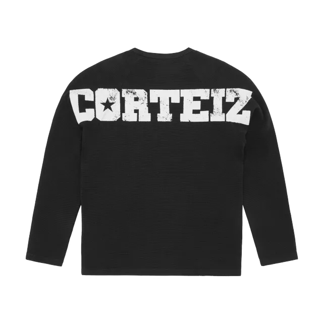 Corteiz Star Raglan Waffle Thermal Schwarz Jersey