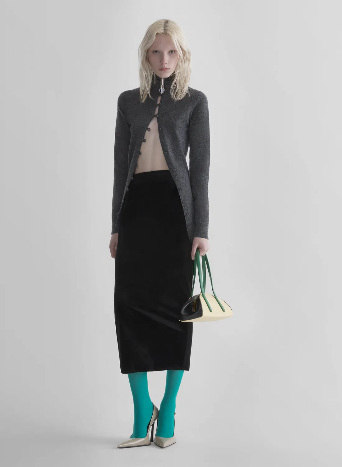 Mugler Pencil Skirt Samtrock Schwarz Midi
