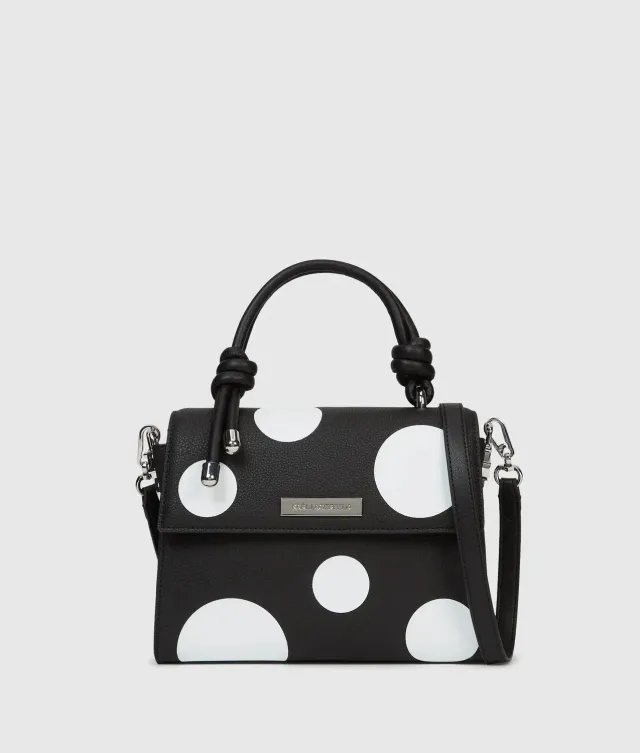 Karl Lagerfeld Ikon Pebble Satchel-Tasche schwarz Uni