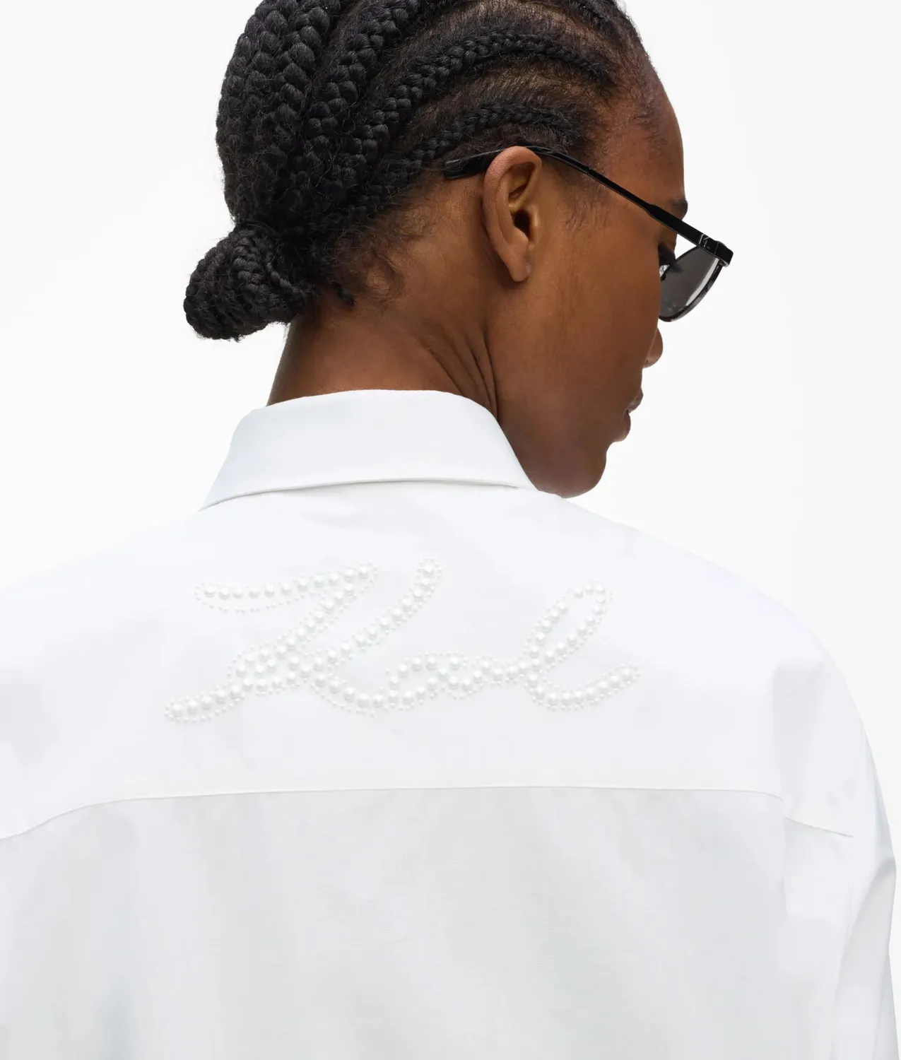 Karl Lagerfeld Signature Tunika-Bluse Popeline Bio-Baumwolle