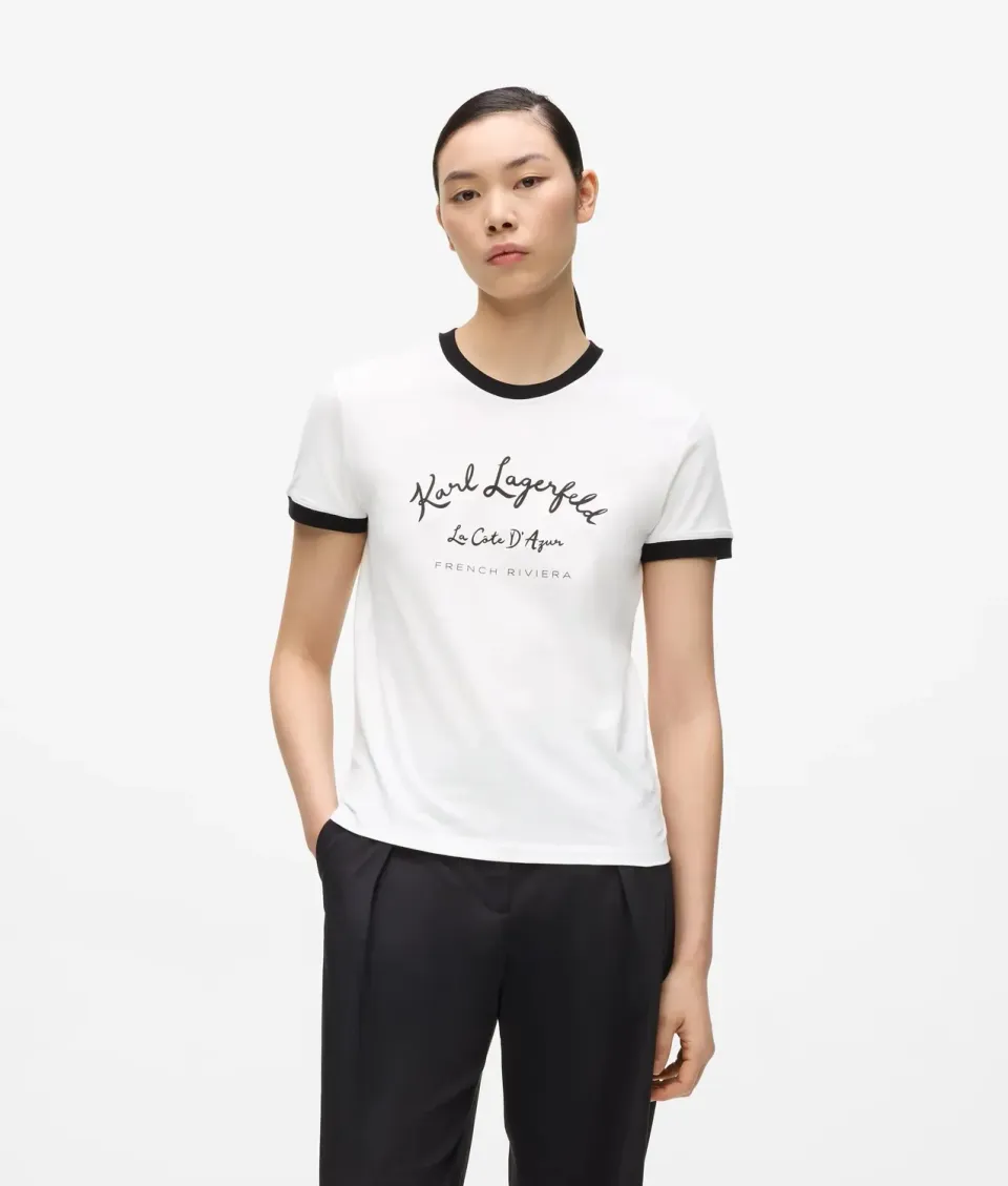 Karl Lagerfeld Cote D'Azur T-Shirt Paspel Unisex