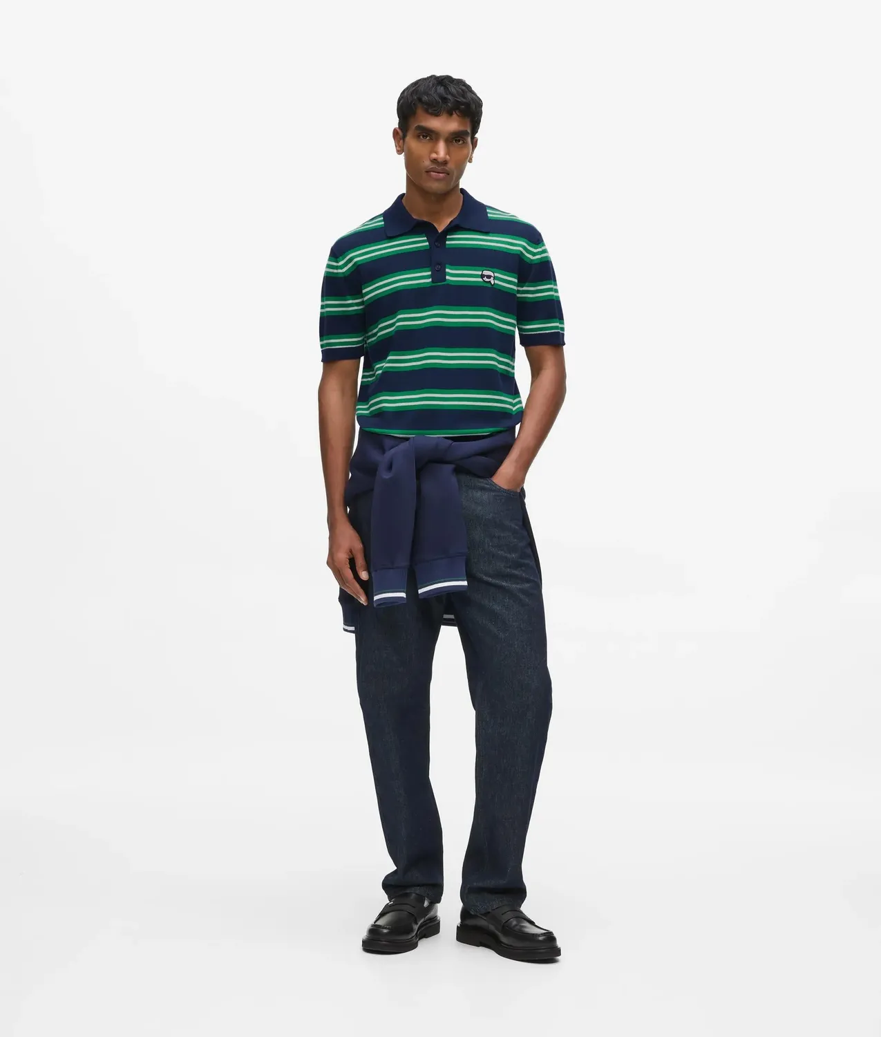 Karl Lagerfeld Ikon Stripe Poloshirt Herren Baumwolle gestreift