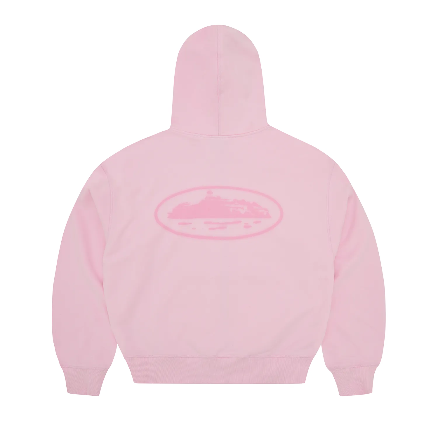 Corteiz Island Knockout Zip Hoodie Pink Baumwolle