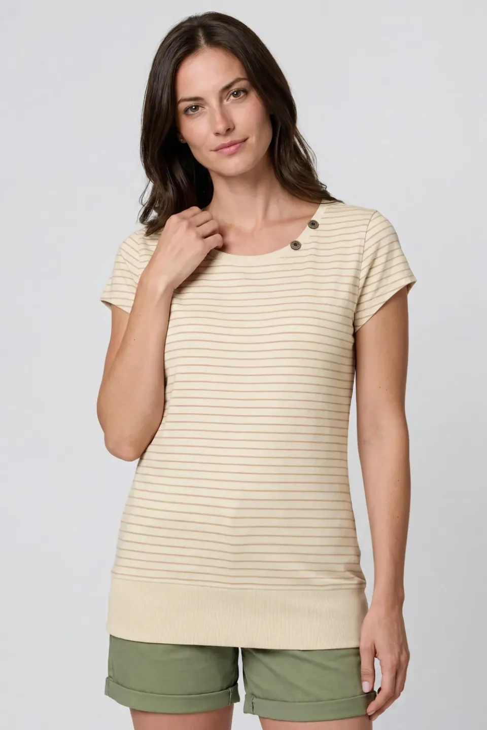 Alife & Kickin AdelineAK P Shirt Beige Print