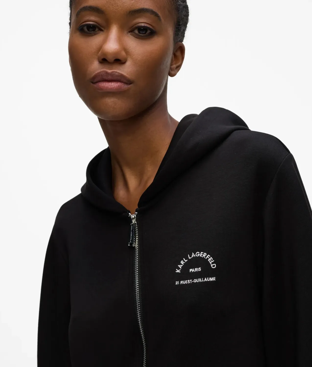 Karl Lagerfeld Rue St-Guillaume Zip Hoodie Modal