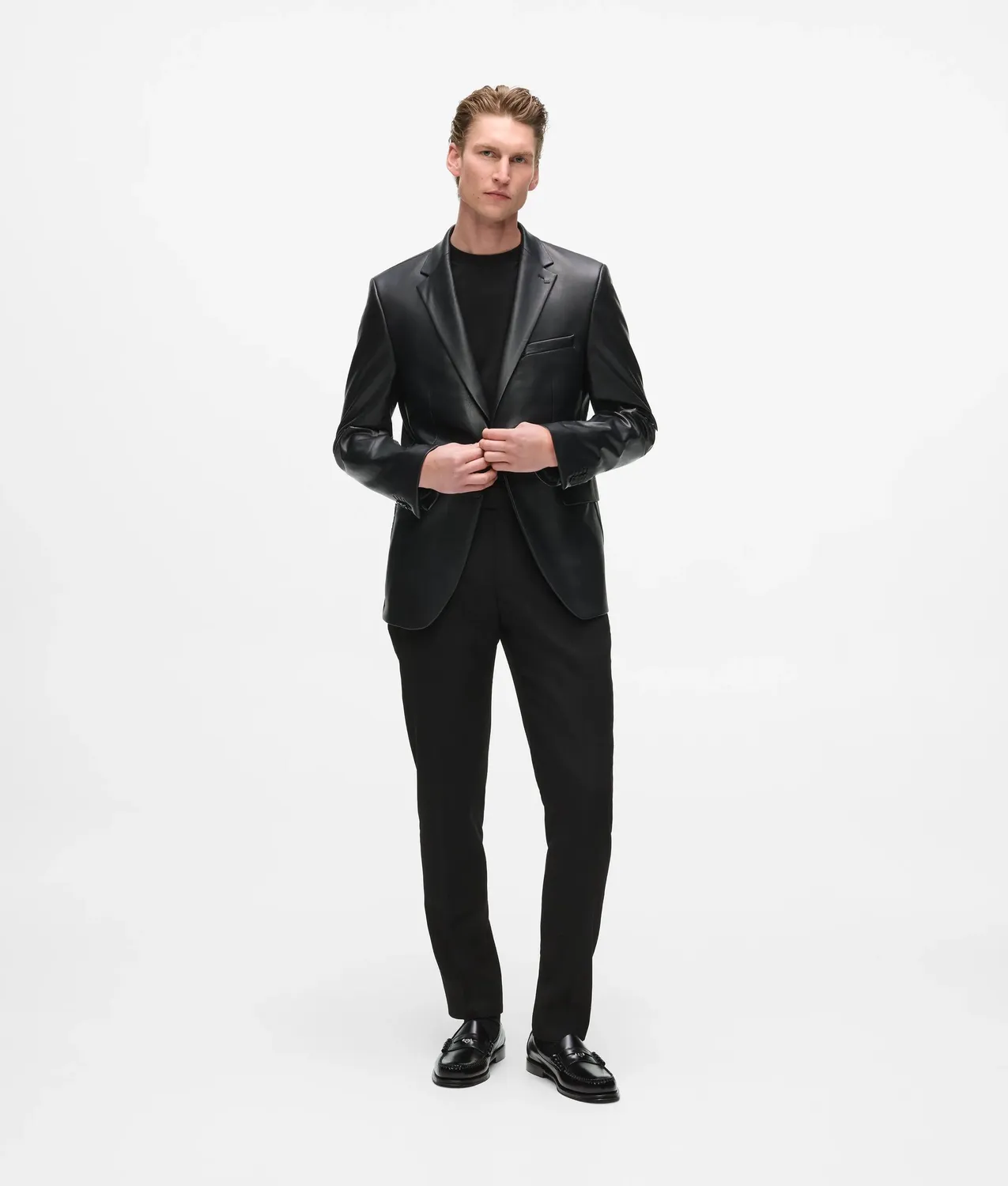 Karl Lagerfeld Slim-Fit Kunstleder Jacke Herren