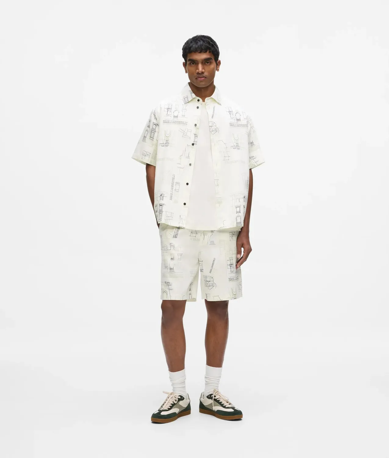 Karl Lagerfeld Maison de Karl Kurzarm Hemd Allover-Print