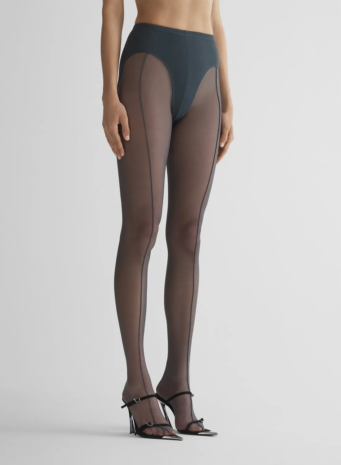 Mugler Re/Edit Pantyhose Strumpfhose Schwarz Tüll